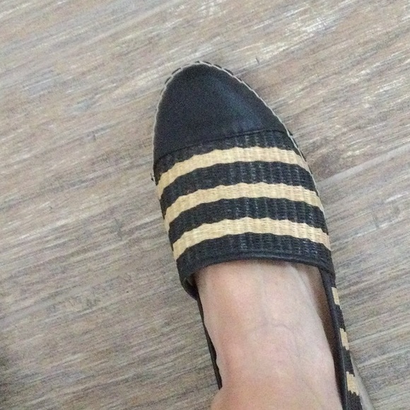 Loeffler Randall Striped Raffia Mara Espadrille Slip On Flats - Picture 9 of 9